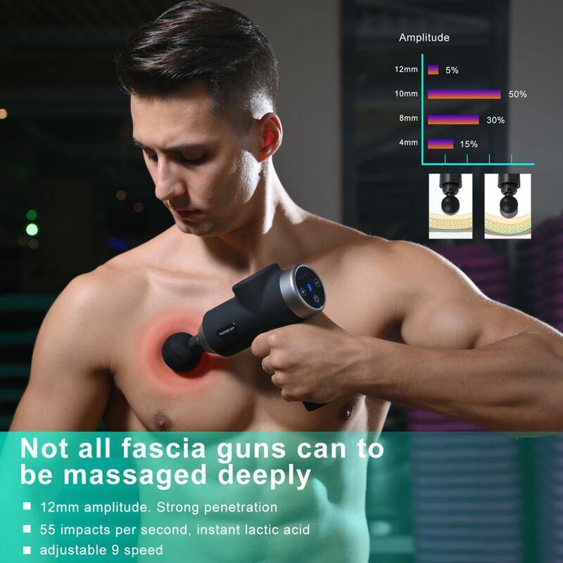 Powięź pistolet do masażu pistolet fitness mięśnie głęboki relaks wielofunkcyjny elektryczny inteligentny ekran dotykowy do masażu