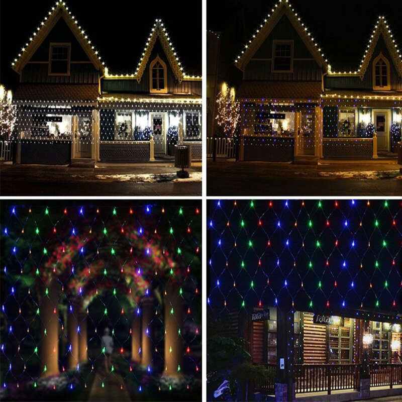 Cortina de hadas de año nuevo para el hogar, guirnalda de luces LED de malla para decoración de cumpleaños, bodas y fiestas de Navidad