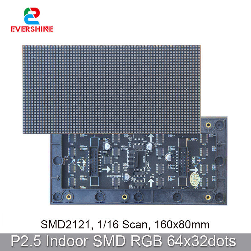 Panel de matriz de puntos LED a todo Color P2.5 para interiores, 64x32 puntos, RGB, para pantallas Pin2dmd Pinball VPin de 128x32