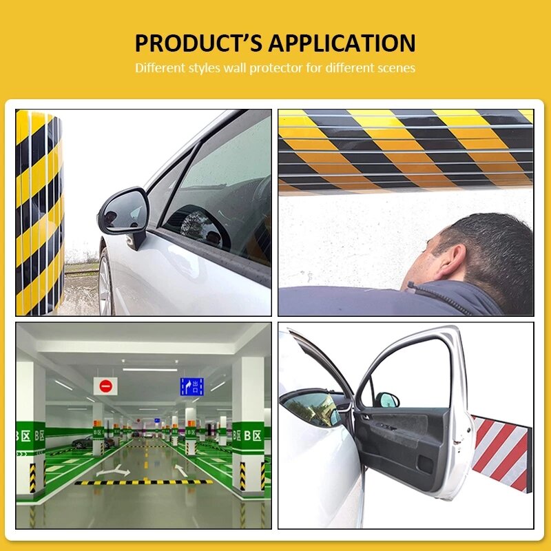 Kinalign 4pcs adesivo in schiuma riflettente ad alta visibilità Garage protezione da parete protezione angolare da parete protezione della portiera della macchina parcheggio di sicurezza