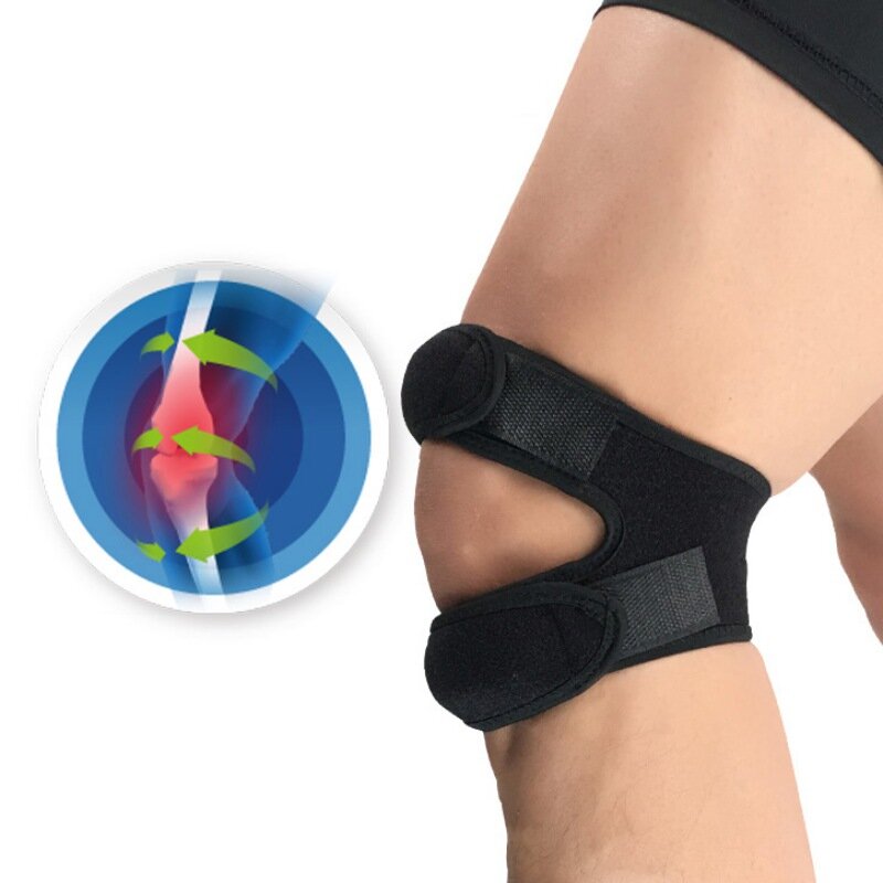 New Pressurized Knee Wrap Sleeve Support Bandage Pad Elastic Braces Knee Hole Kneepad Safety Basketball Tennis Cycling 1pc HOT
