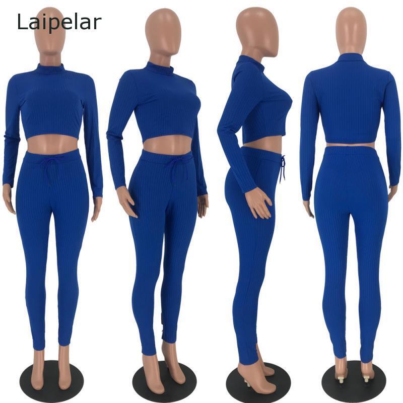 2020女性のファッション薄型トップニットセーターツーピースマイクロタートルネック裸へそセクシーなカジュアルトップセット