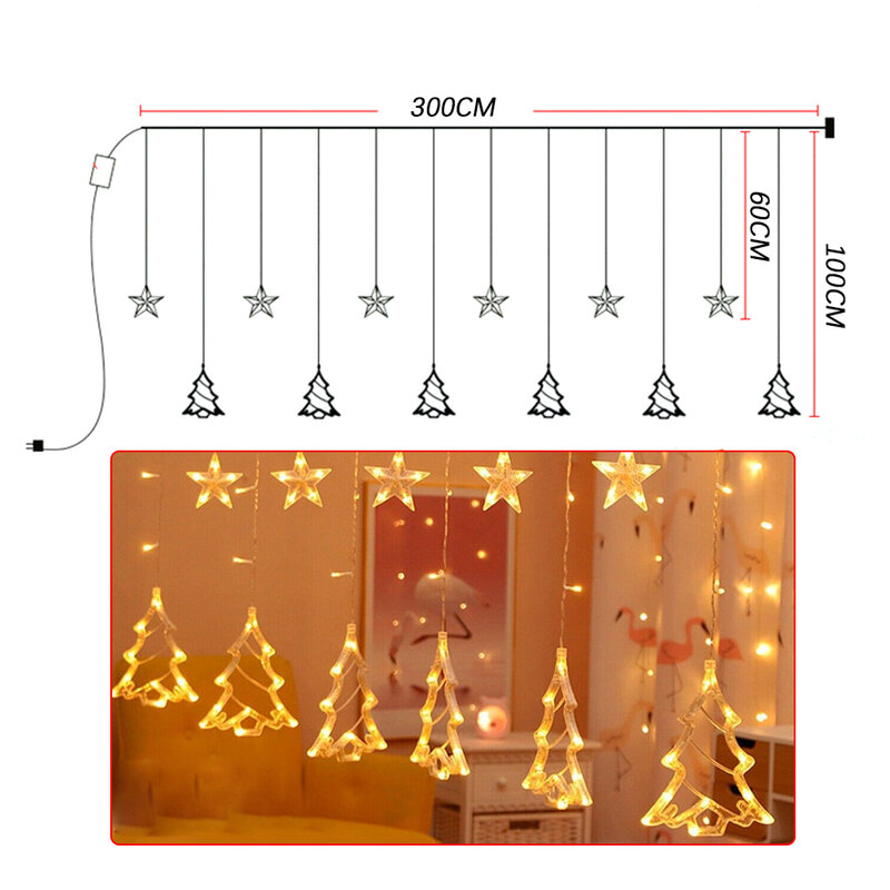 Weihnachten LED Hirsch Vorhang Lampe String Lichter Shiny Girlande Ornamente Indoor Outdoor Dekoration Für Hochzeit Geburtstag Party