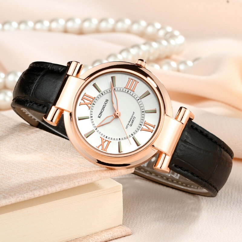 Uhr Frauen luxus Mode Casual 30 m wasserdicht quarz uhren echtes leder strap sport Damen elegante armbanduhr mädchen