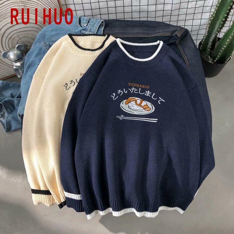 Harajuku Knitted Sweater Men Clothing Winter Pullover Men Sweater Fashion Harajuku Clothes Hip Hop 2XL 2023 New Arrivals