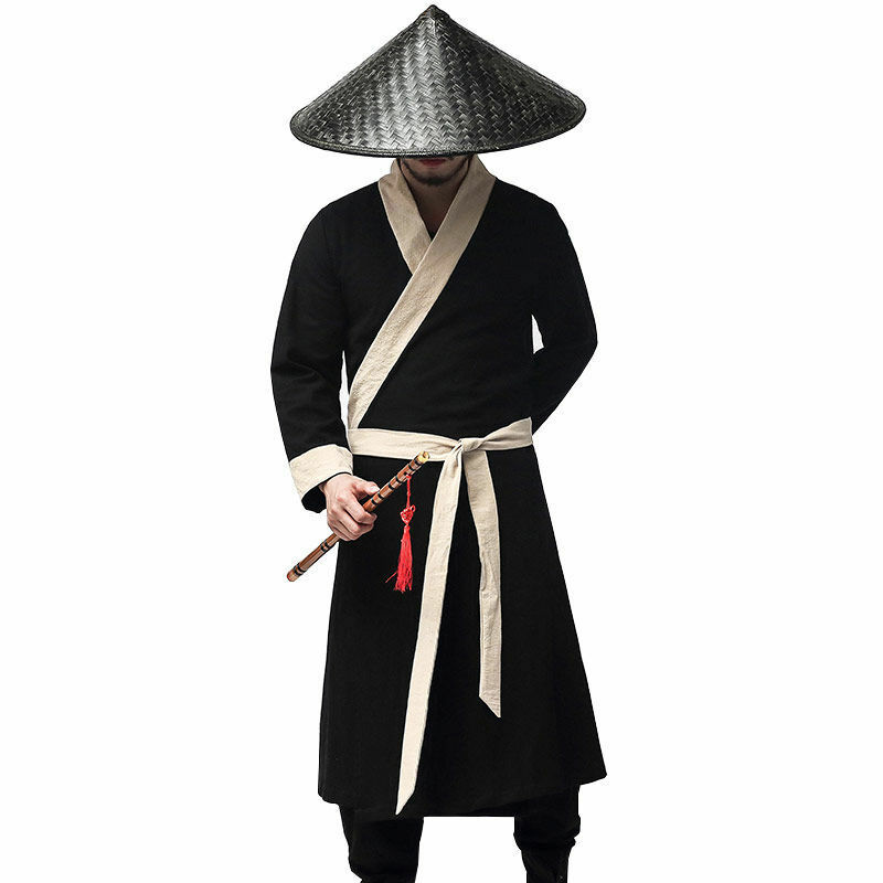 Kostum Kungfu Cina Kostum Pendekar Pedang Pria Jubah Pembunuh Kuno Kostum Drama Seni Bela Diri Pria