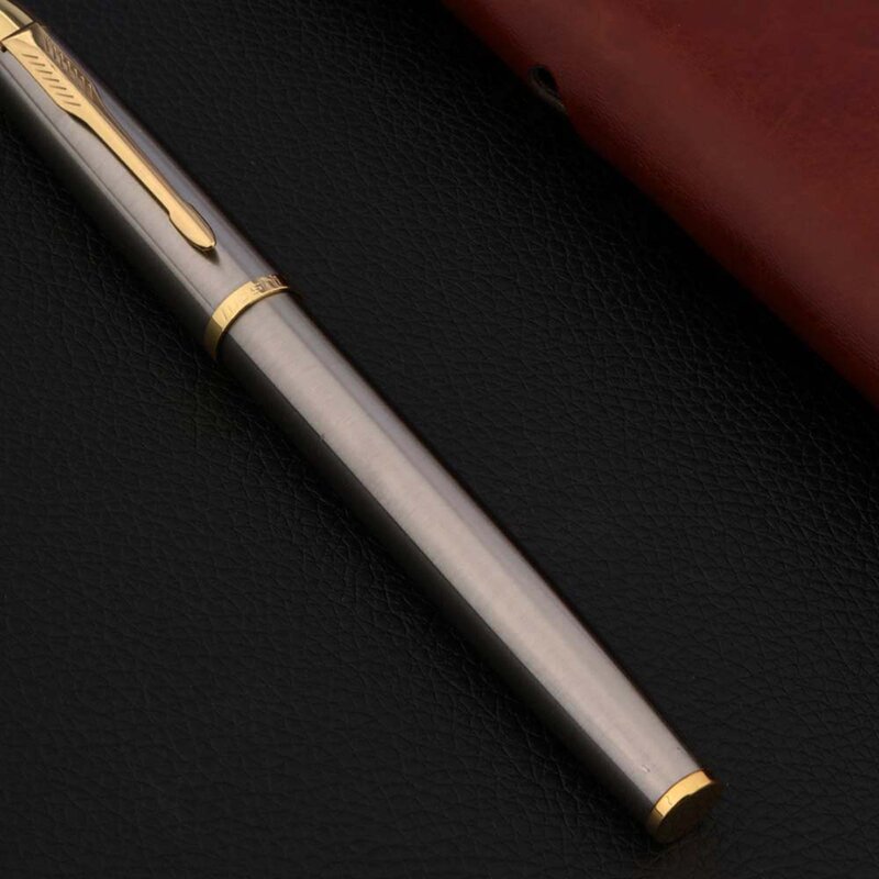عالية الجودة جديد 022 معدن قلم حبر ماتي وعاء من الستانليس ستيل الأسود 0.5 مللي متر الحبر أقلام القرطاسية اللوازم المكتبية المدرسية