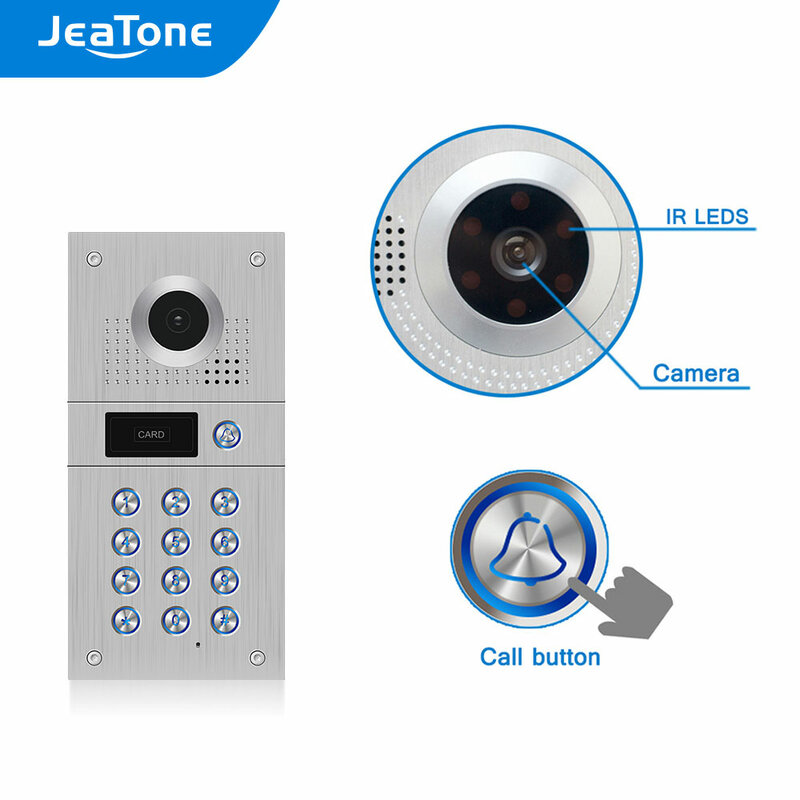 JeaTone 1080P/FHD 비디오 도어 벨 IR 라이트 카메라, 고해상도 카메라, 임베디드 박스, IP65 방수, 넓은 시야각