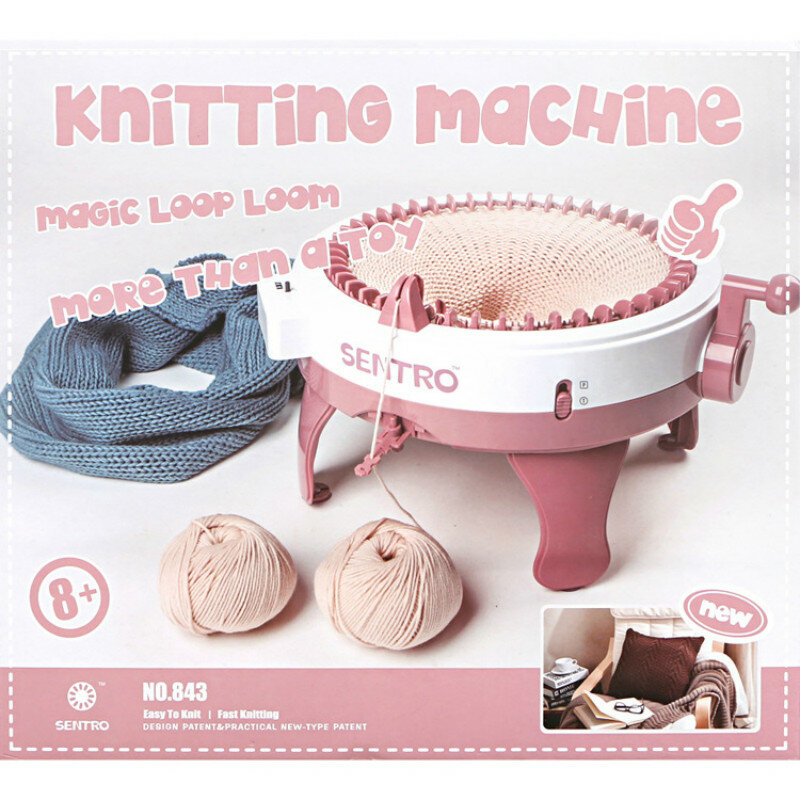 Smart Knitting Machine Toy Board para crianças e adultos, tear de malha dupla rotativa, lenço de malha manual, suéter, chapéu, meias, 48 agulhas