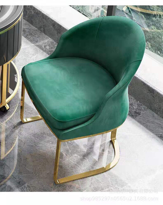Современный роскошный обеденный стул светильник из нержавеющей стали, кресла для гостиниц в скандинавском стиле, американский стул для отдыха, позолоченный стул для переговоров GM