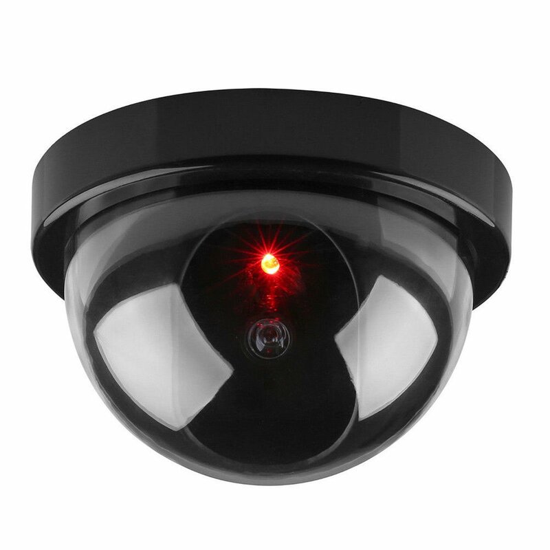Dome Simulation Burglar Alarm Camera Fake Webcam Smart Indoor/Outdoor Dummy Surveillance Camera LED Emulate CCTV for Warning