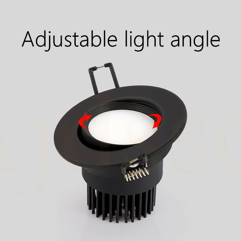 Downlight lampka reflektorowa COB sufitowe z możliwością przyciemniania lampa AC110V-220V 3W 5W 7W 9W 12W 15W podłożu ledowe oprawy downlights okrągły panel oświetleniowy LED