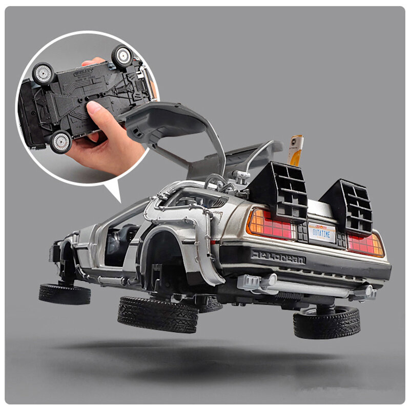 Welly 1:24 Model Die-cast Metal Alloy Car DMC-12 Delorean Back To The Future Simulation Collection Car Gifts Toys for children