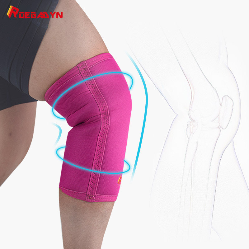 ROEGADYN 스포츠용 무릎 패드, 7mm 뻣뻣한 네오프렌 리프팅 웨이트 무릎 패드, 관절염 압박 무릎 지지대, 새로운 디자인