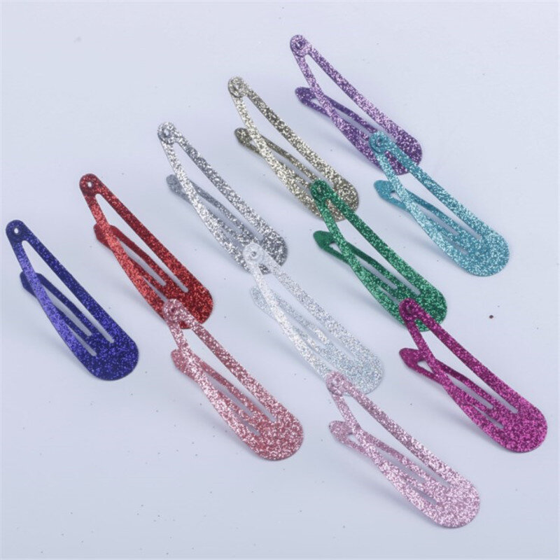 Candy Color Dripping Glitter Powder Clip de cabelo para meninas, Princesa Presilha, Headdress Hairpins, Acessórios para cabelo, 20pcs por lote