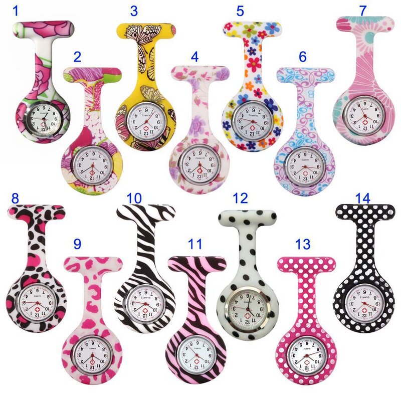 Relojes de enfermera con estilo impreso, broche colgante de bolsillo para médico, enfermeras, reloj de cuarzo médico EIG88