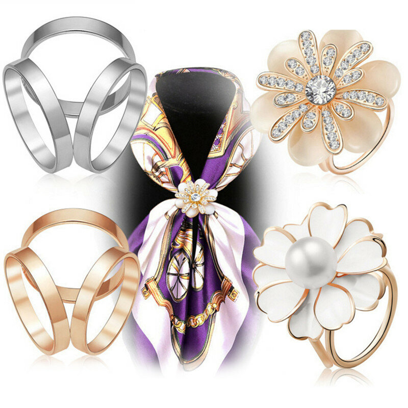 Anillo de diamantes de imitación para mujer, Clip para bufanda, hebilla, soporte para bufanda, accesorio de joyería para fiesta, regalo, gran oferta, 1 piezas