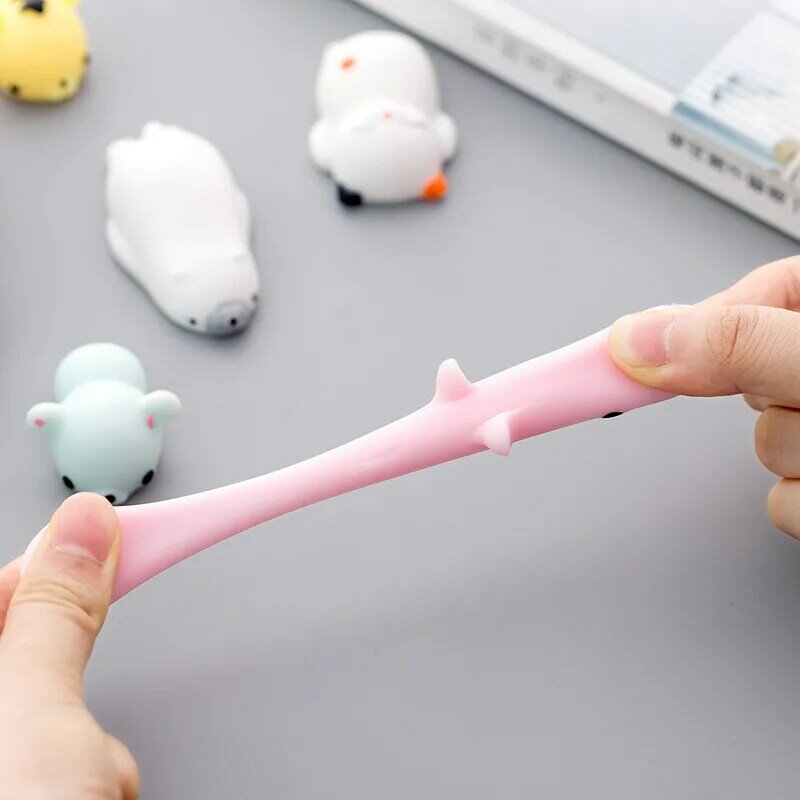 Mainan hewan antistres Squishy mainan Remas licin bola antistres lucu mainan lembut penghilang stres lengket untuk anak-anak