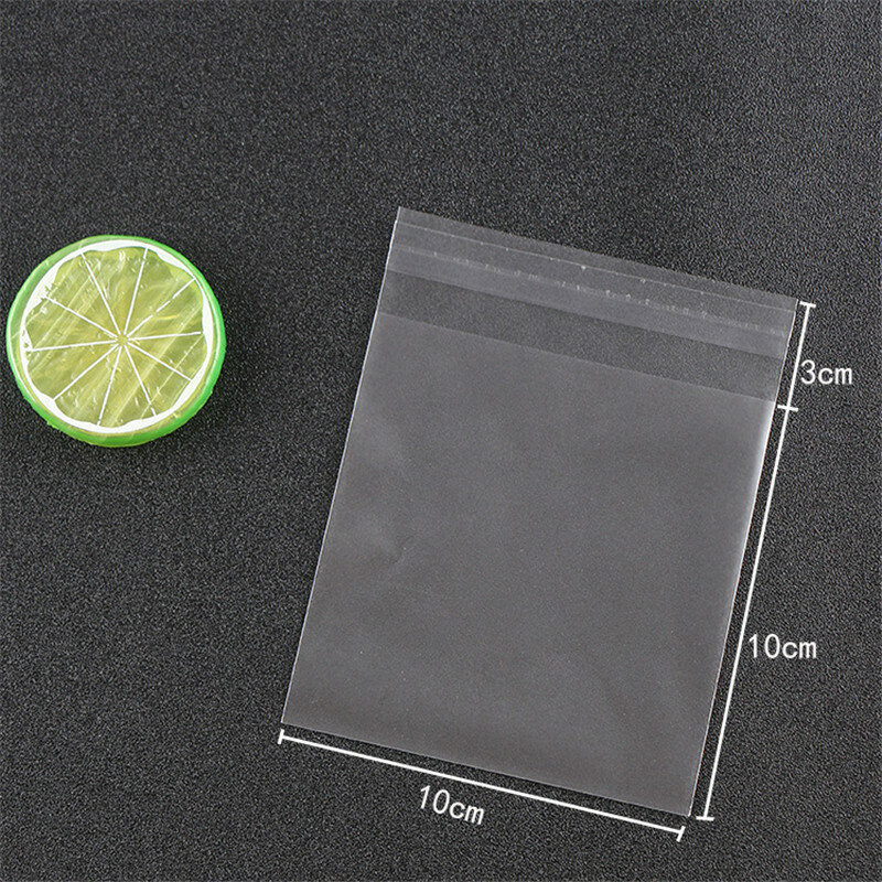 25pcs Matt Opp Bags 10x10cm Translucent Pouches for Jewelry Biscuit Bake Packing Bag 4Sizes Makeup Packking Packages Wholesale