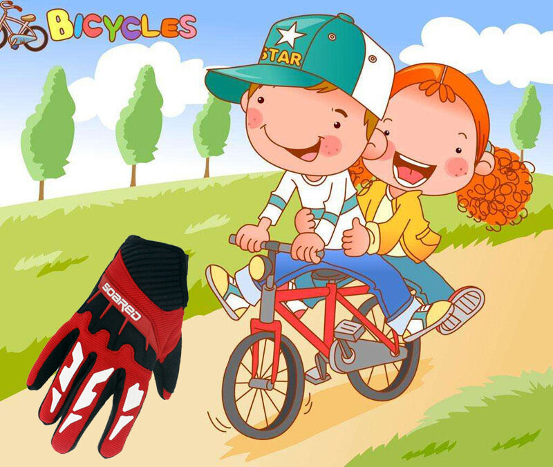 قفازات للأطفال 3-12 سنة توازن دافئ دفع ركلة دراجة التزلج تزلج دراجة نارية كامل فنجر الاطفال ركوب الدراجات
