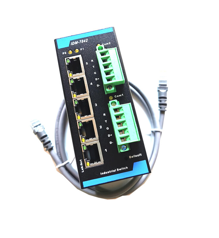 Modbus gateway – commutateur Ethernet à 2 canaux, isolation optique, port série RS485/232, 5 ports, modbus tcp