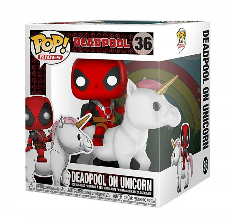 Funko POP Marvel Bedtime Deadpool on Unicorn Clown Deadpool Pvc Action Figure Collection Toys for Children Christmas Gifts