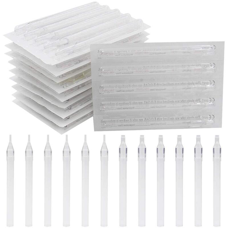 50PCS Clearly White Tattoo Long Tips RT Disposable Plastic Long Tattoo Tips Nozzle Tube For Tattoo Supplies Free Shipping