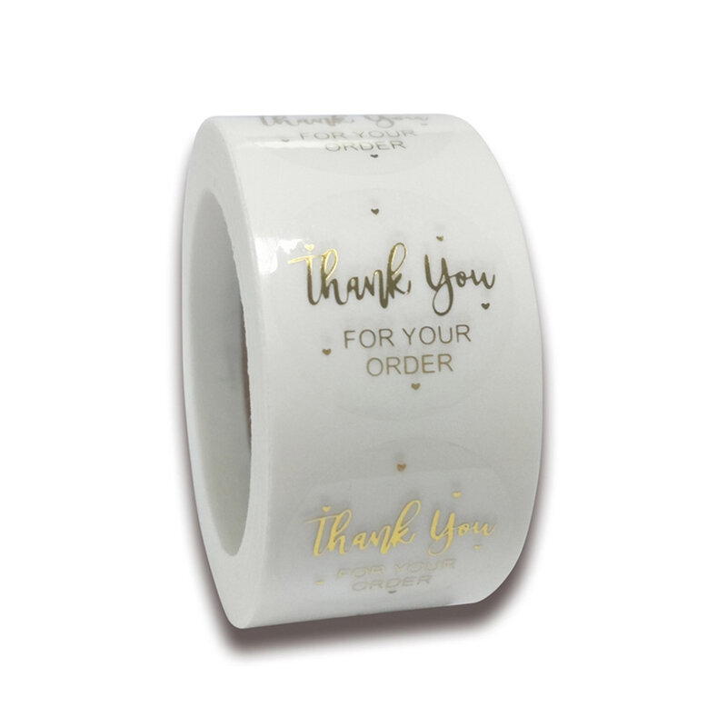 결혼식용 투명 금박 감사 스티커, 예쁜 선물 카드 봉투 밀봉 라벨 스티커, 50 라벨, 1 인치