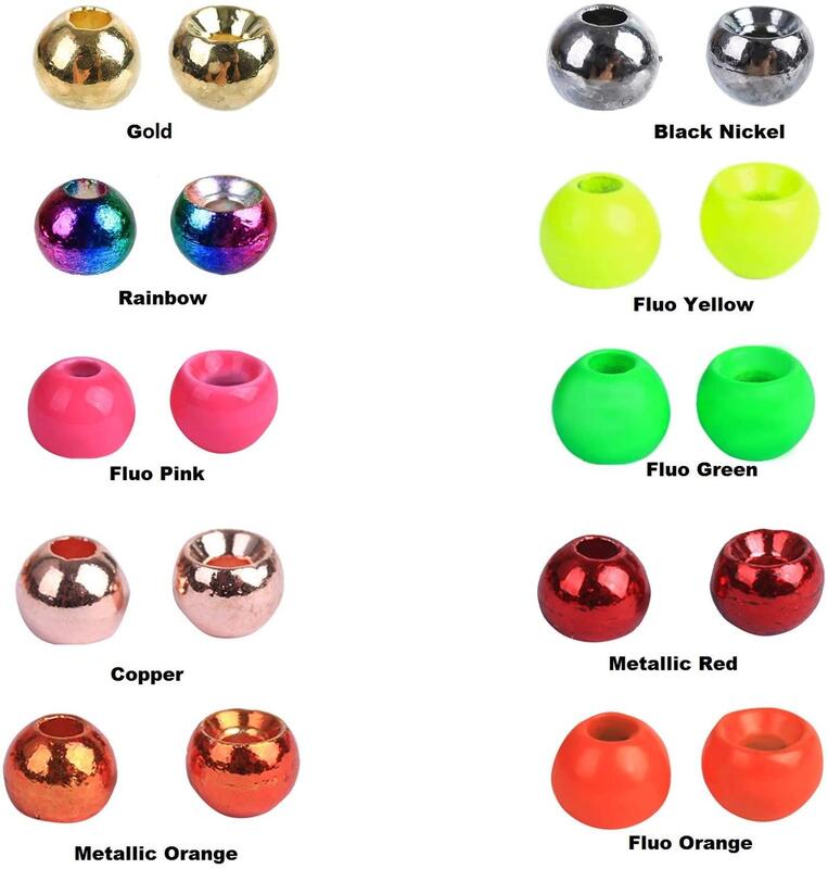 MAXIMUMCATCH-Perles de Tungstène pour Attacher des Mouches, Matériel de Pêche, Nymphe, Balle, Multi-Documents, 2.0-4.6mm, 25 Pièces