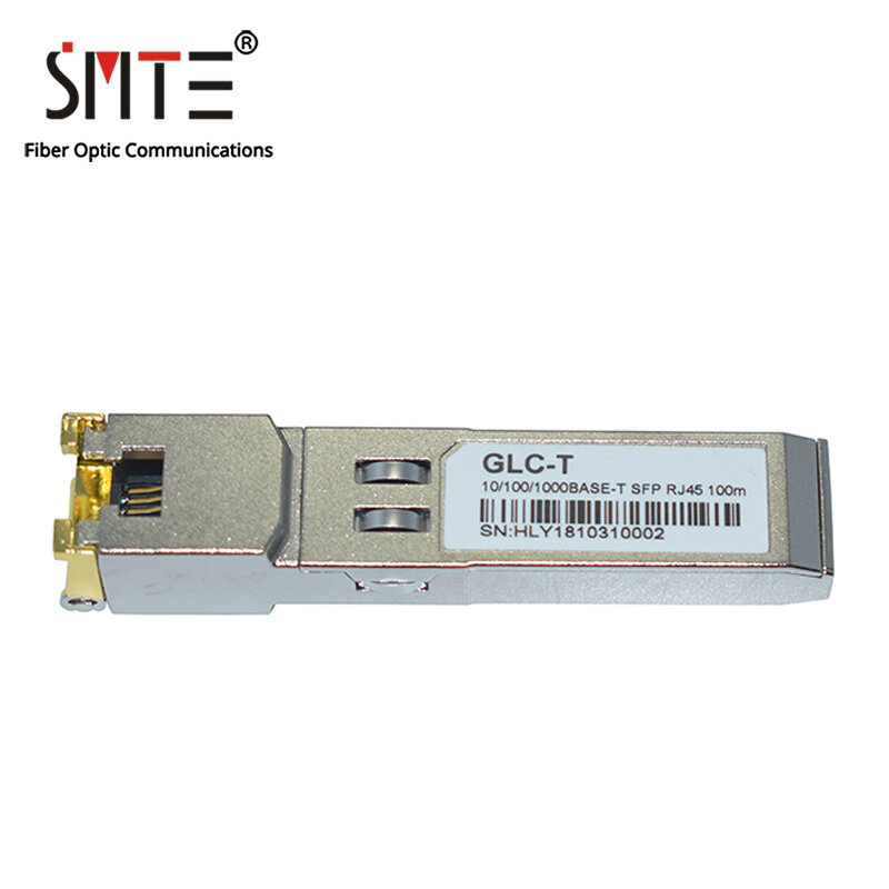 Módulo ótico da fibra do cobre rj45 sfp do porto 10/GLC-T/1000mbase-t do interruptor 100