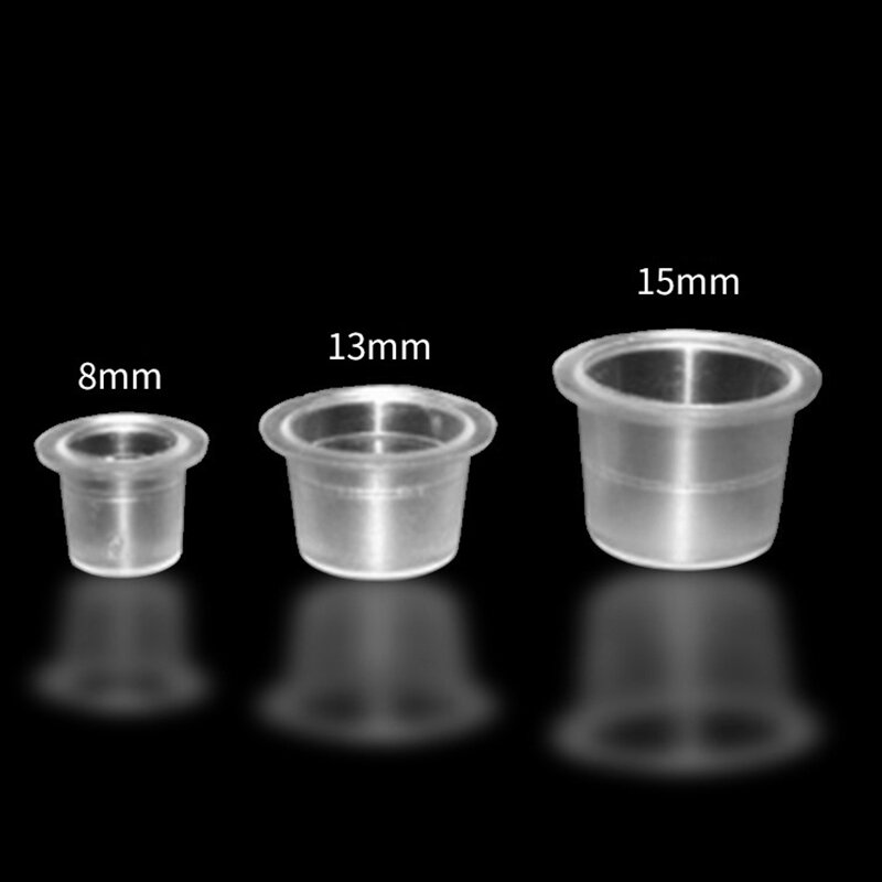 100pcs Disposable Plastic Microblading Tattoo Ink Ring Cup Cap Pigment Clear Holder Container Permanent Makeup Accessory Supplie