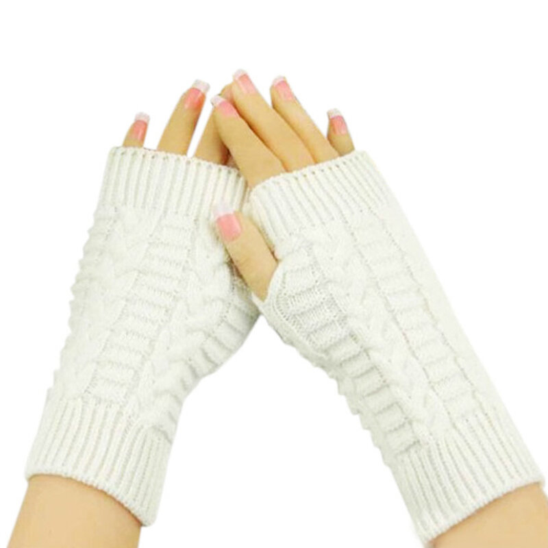 1 para kobiety miękkie rękawiczki bez palców ramię nadgarstek okładka rękaw ręka z długim rękawem Mitten cieplej dziewczyny rękawiczki z dzianiny Unisex