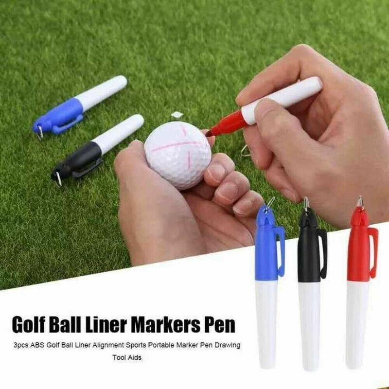 Bóng Golf Ba Đường 3 Dòng Bút Stencil ERC Chrome Golf Dòng Bút Tập Đánh Golf Tiêu Bản Liên Kết Đánh Dấu Dụng Cụ