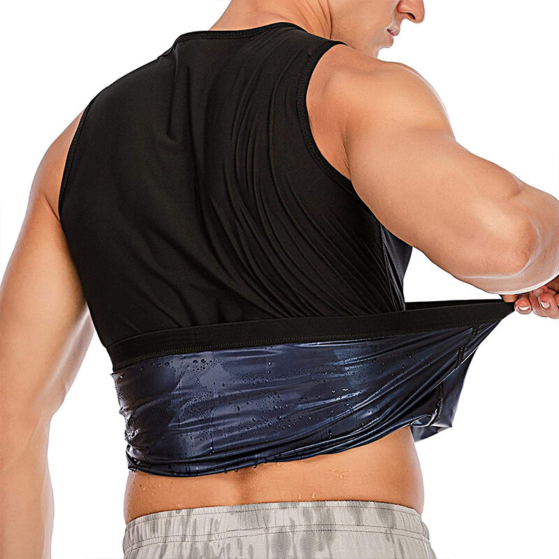 Abdominal Binder for Man Sweat Body Shaper Corset Slimming Belt Waist Trainer Vest Workout Tank Top Sauna Effect Cincher Zipper