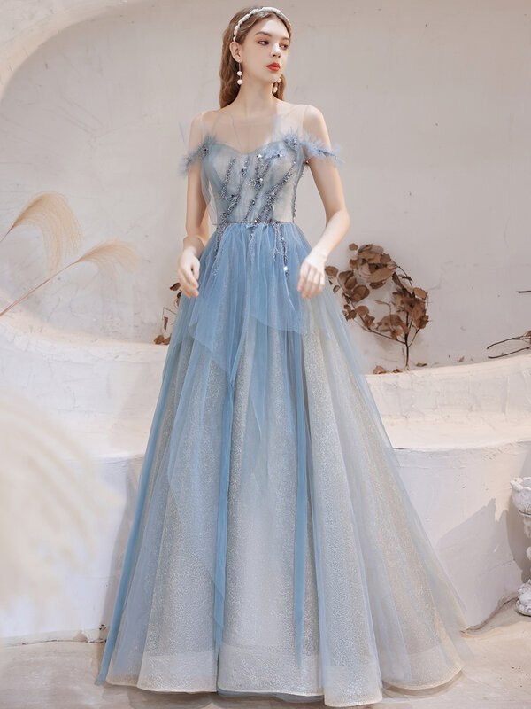 Женское Деловое платье без бретелек, с открытой спиной, с вышивкой, в пол, с цветочным принтом, кружевное вечернее платье