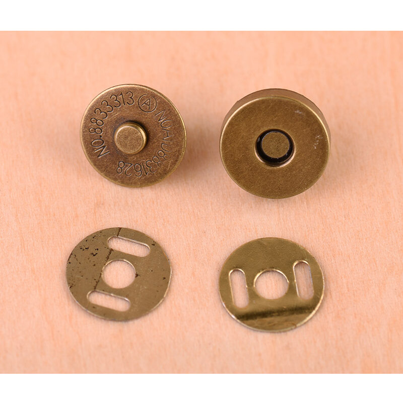 Lots de boutons métalliques magnétiques bronze et argent, 50 pièces, 14x3,5 mm, accessoires de fermeture facile à coudre pour sac de fabrication maison DIY