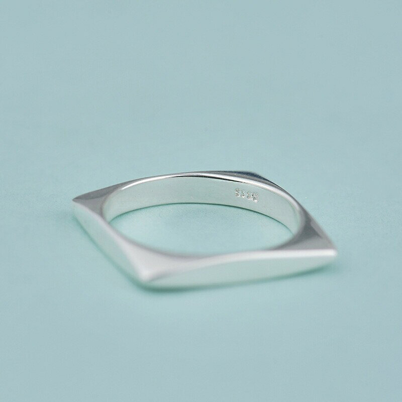 Prawdziwe 925 Sterling Silver śliczne kwadratowe osobowości regulowany pierścień Fine Jewelry dla kobiet Party eleganckie akcesoria