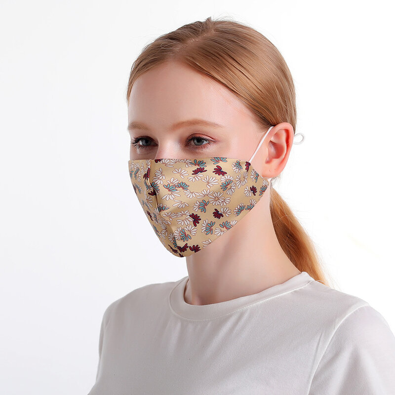 Máscara feminina de algodão respirável, 2020 pçs, ajustável, lavar, à prova de poeira, confortável, respirável, moderna
