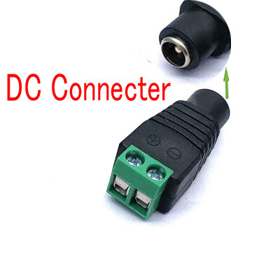 Connecteur d'alimentation CC femelle, adaptateur BNC pour caméra CCTV, bande LED, éclairage de lampe, 2.1x5.5mm