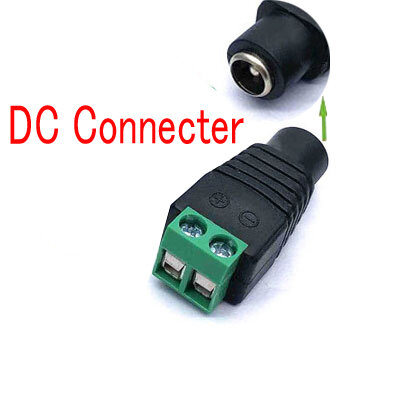 Adaptador de fonte de alimentação, conector de plugue fêmea 2.1x5.5mm, bnc para câmera de cctv, tira de luz, lâmpada, iluminação