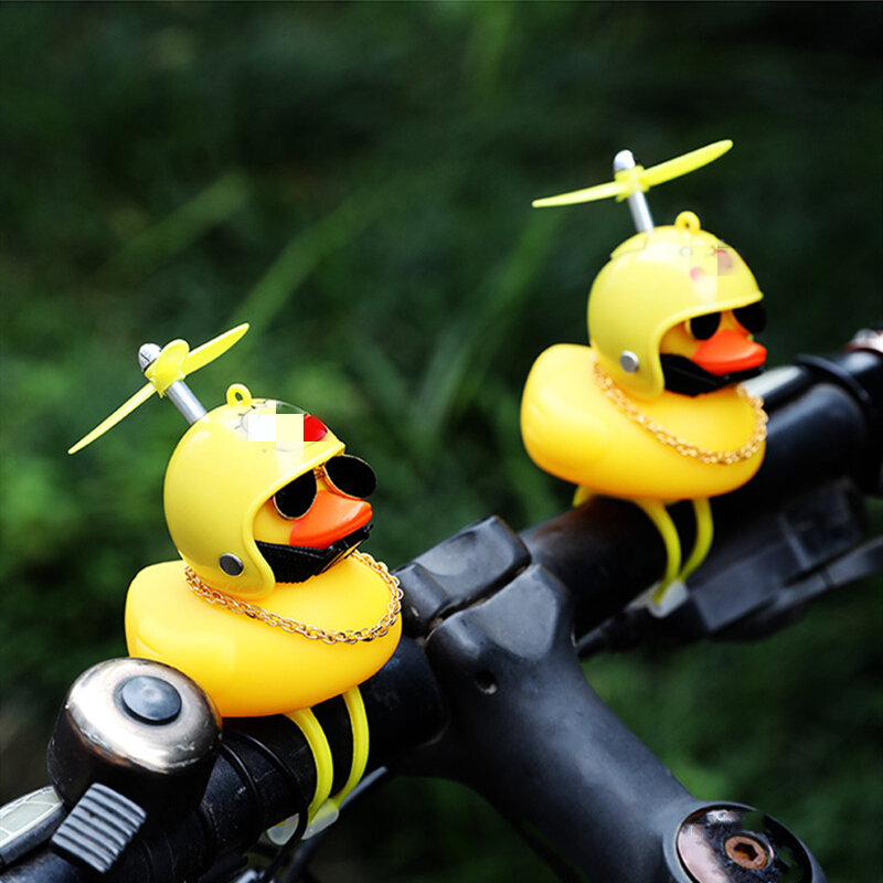 จักรยานเป็ดสีเหลืองขนาดเล็กปกติ Airscrew หมวกกันน็อกยืนเป็ด Wind เป็ดมอเตอร์จักรยานขี่จักรยานจัก...