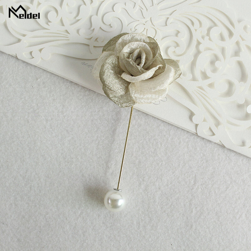 Meldel Women Brooch Wedding Corsages and Boutonnieres Flowers Fabric Flower Bridal Brooches Mariage Wedding Corsage Flower Pins