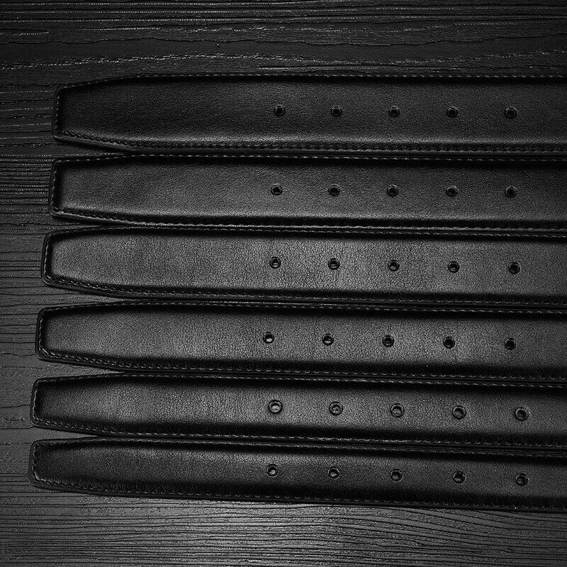 Keine Schnalle Aus Echtem Leder Gürtel Strap Für Automatische Schnalle Pin Schnalle 2,4 cm 2,8 cm 3,0 cm 3,2 cm 3,5 cm 3,8 cm Breite Männer Gürtel Schwarz