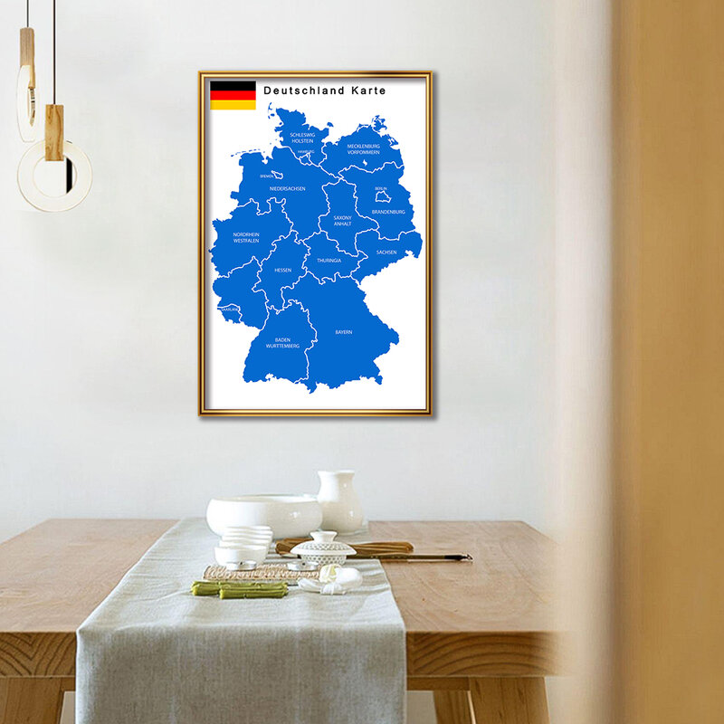 Mapa político da alemanha em alemanha, 42*59cm, poster tela de pintura, viagem, material escolar, decoração de casa