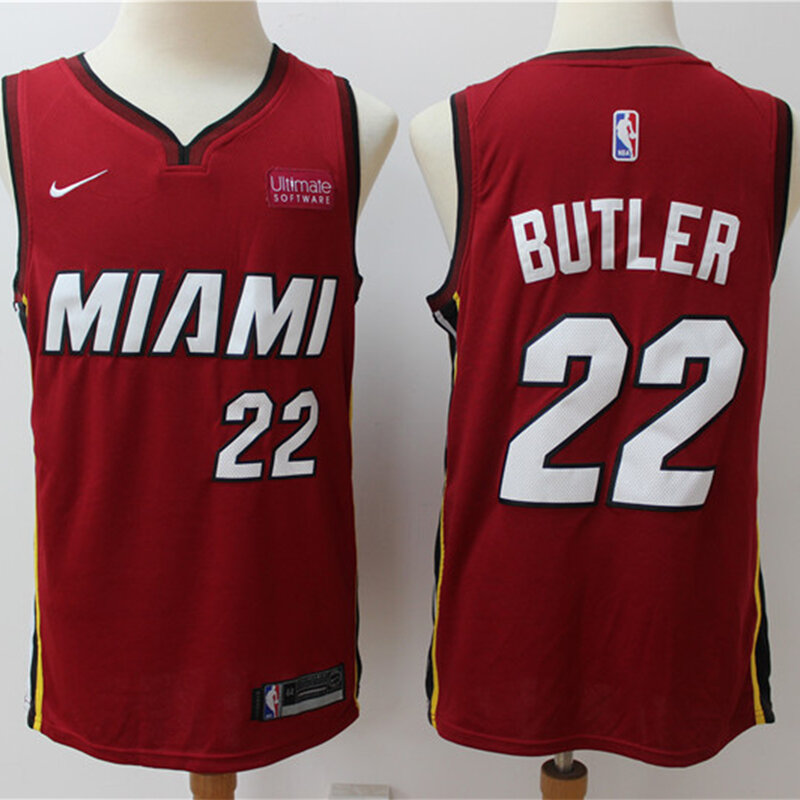 NBA degli uomini di Miami Heat #22 Jimmy Butler Pallacanestro Jersey Città Edizione Swingman Jersey Maglia Uomo Cucita Maglie-dichiarazione Edizione