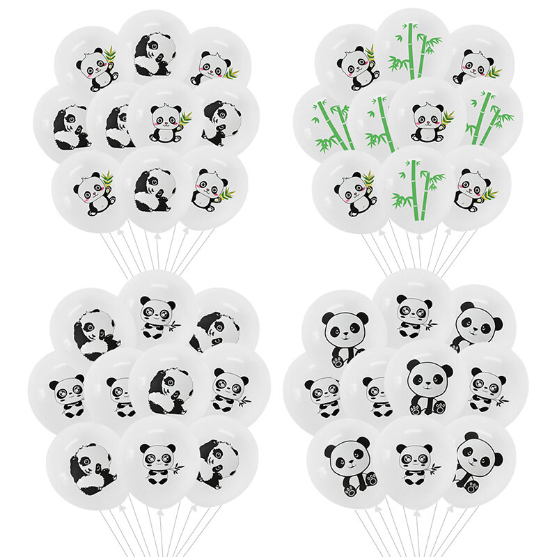 Globo de látex con forma de Panda para niños, decoración de fiesta de cumpleaños, para Baby Shower, 1er, 10/15 piezas, 12 pulgadas