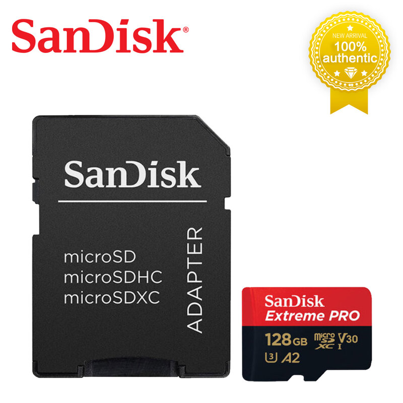 SanDisk Extreme Pro 플래시 마이크로 SD 카드, 128GB 카드, SDXC UHS-I 400GB 256GB 64GB U3 V30 TF 카드 메모리 카드 어댑터, 카메라 DJI용