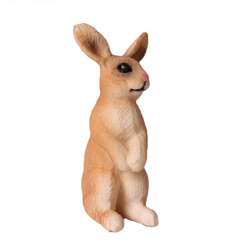 Mascot Simulation Rabbit Hare Animal Model Home Decoration Miniature Educational Kids Toy Gift Figurine