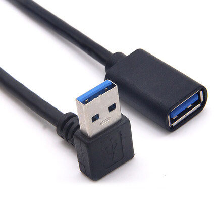 Dla USB 3.0 kąt 90 stopni przedłużacz kabla Adapter z gniazda męskiego na żeńskie przewód transmisji z kablami prawo/lewo/góra/dół