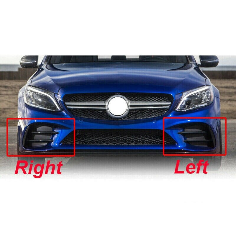 Cubierta de luz antiniebla del parachoques delantero del coche, rejillas para Mercedes Benz Clase C W205 2018-2020 A2058857202 A2058857302